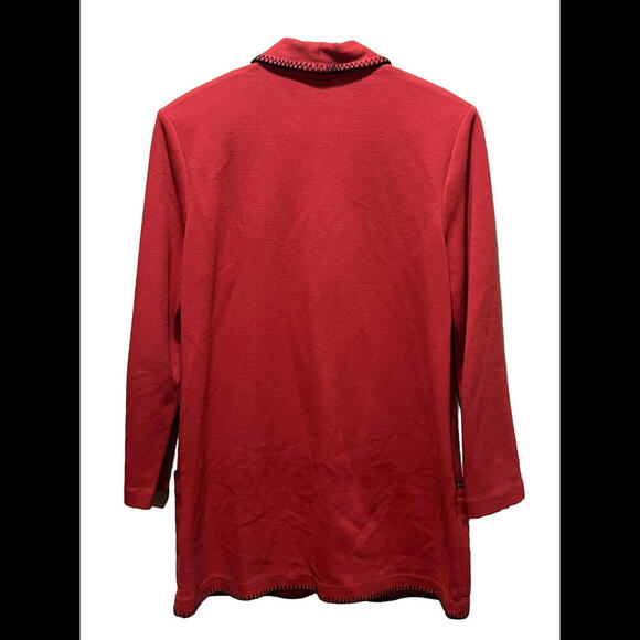 Vintage Bedford Fair Women's Cardigan Jacket Red Black Stitch  Accents Med - Picture 2 of 4
